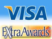 A visa logo next to an extra award logo.